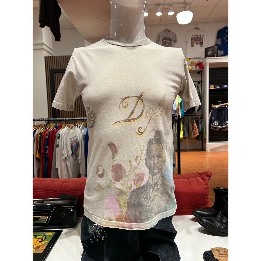 2007 Deftones Rare Tour Concert Merch Off White Shirt Size Medium